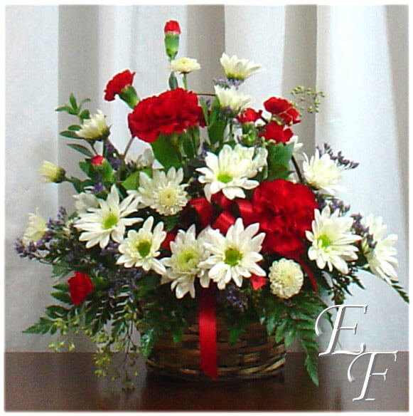 Carnation & Daisy Basket Bouquet