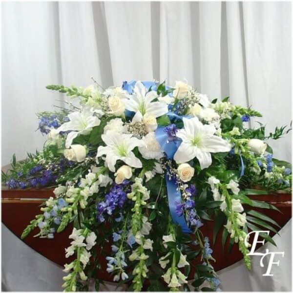Peaceful Blues Casket Spray EF-207 A