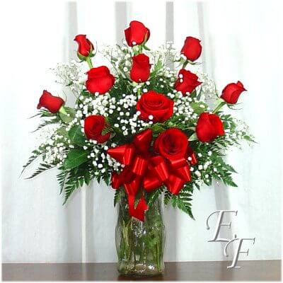 12 Red Roses Arranged EF-900
