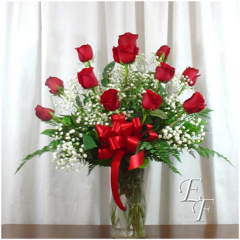 12 Long Stem Red Roses EF-126 - Essex Florist