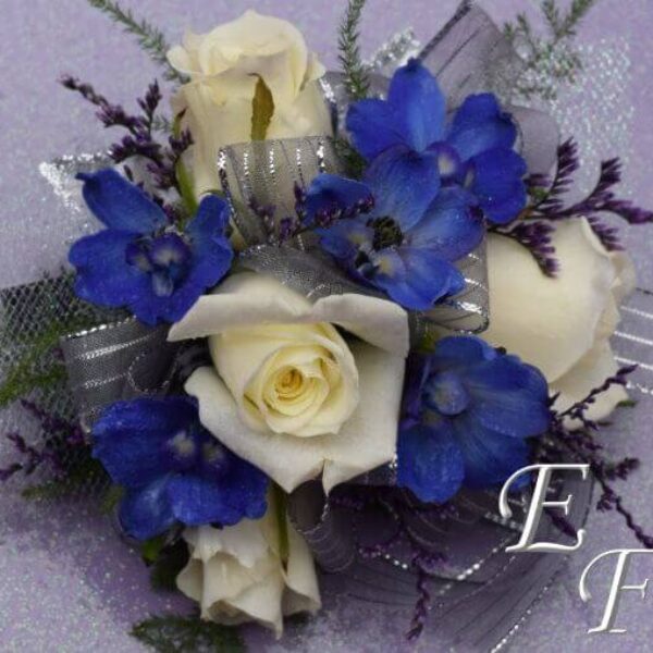 White Sweethearts & Blue Delphinium EF-815