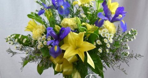 Yellow Lily Iris Vase