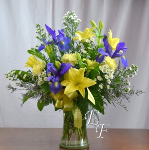 Yellow Lily Iris Vase
