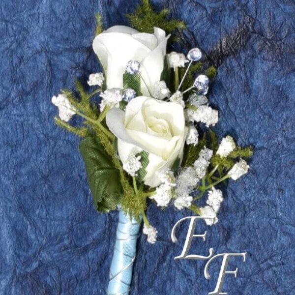 SILK - White Sweetheart Rose Corsage EF-850