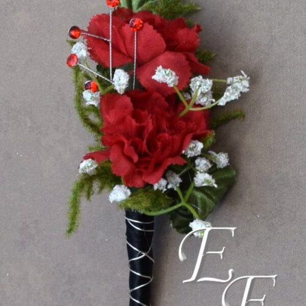 SILK-Red Miniature Carnation Corsage EF-855