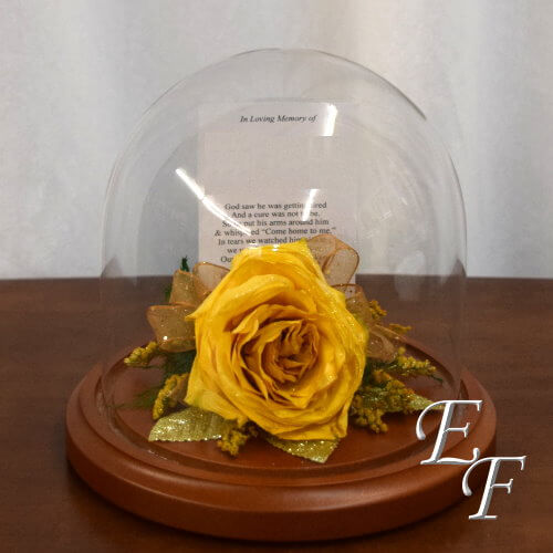 Lacher Yellow Rose with Glitter