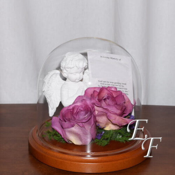 5.5" Dome with Single Flower & Angel EF 1001