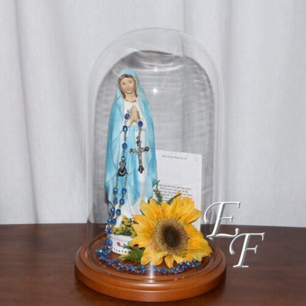 5.5" x 10" Dome with Blessed Mother & Rosary EF 1003