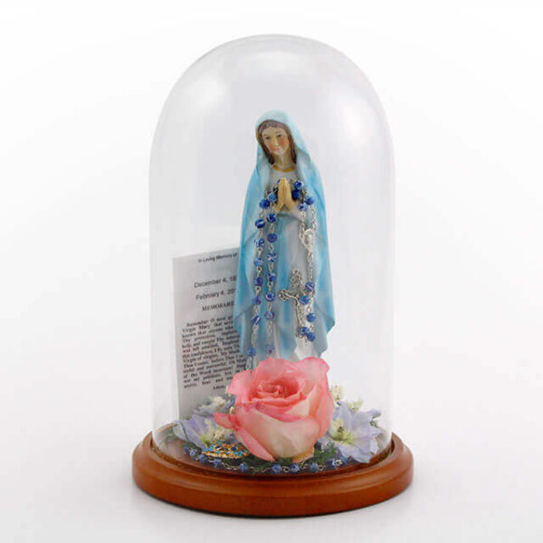 5.5" x 10" Dome with Blessed Mother & Rosary EF 1003
