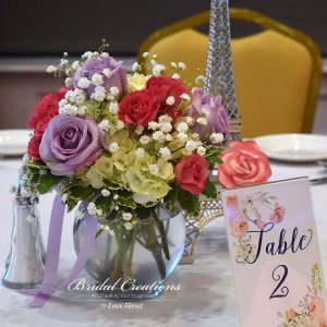 Wedding reception table centerpiece