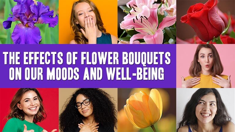 Different types of flowers and emotional expressions.