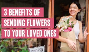 Young woman buying a floral gift