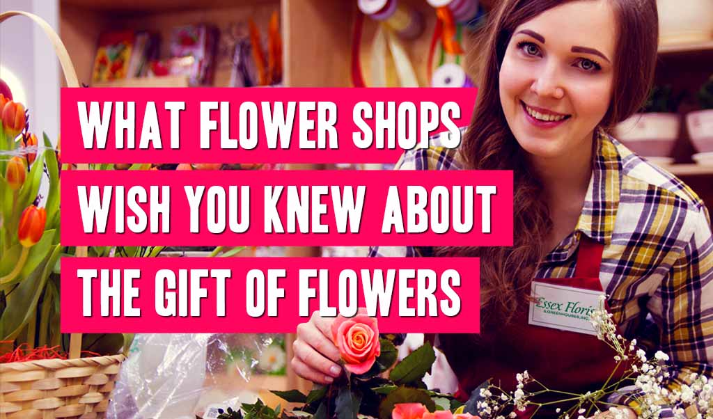 Feature image with article title - young woman in a flower shop arranging flowers