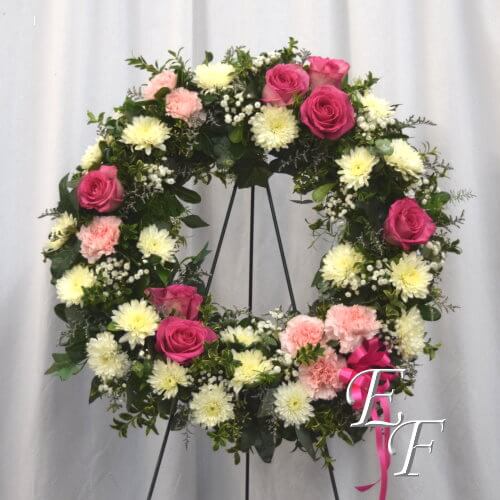 201-T1 Pink Garden Wreath