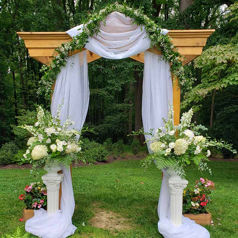 Wedding archway with flowers